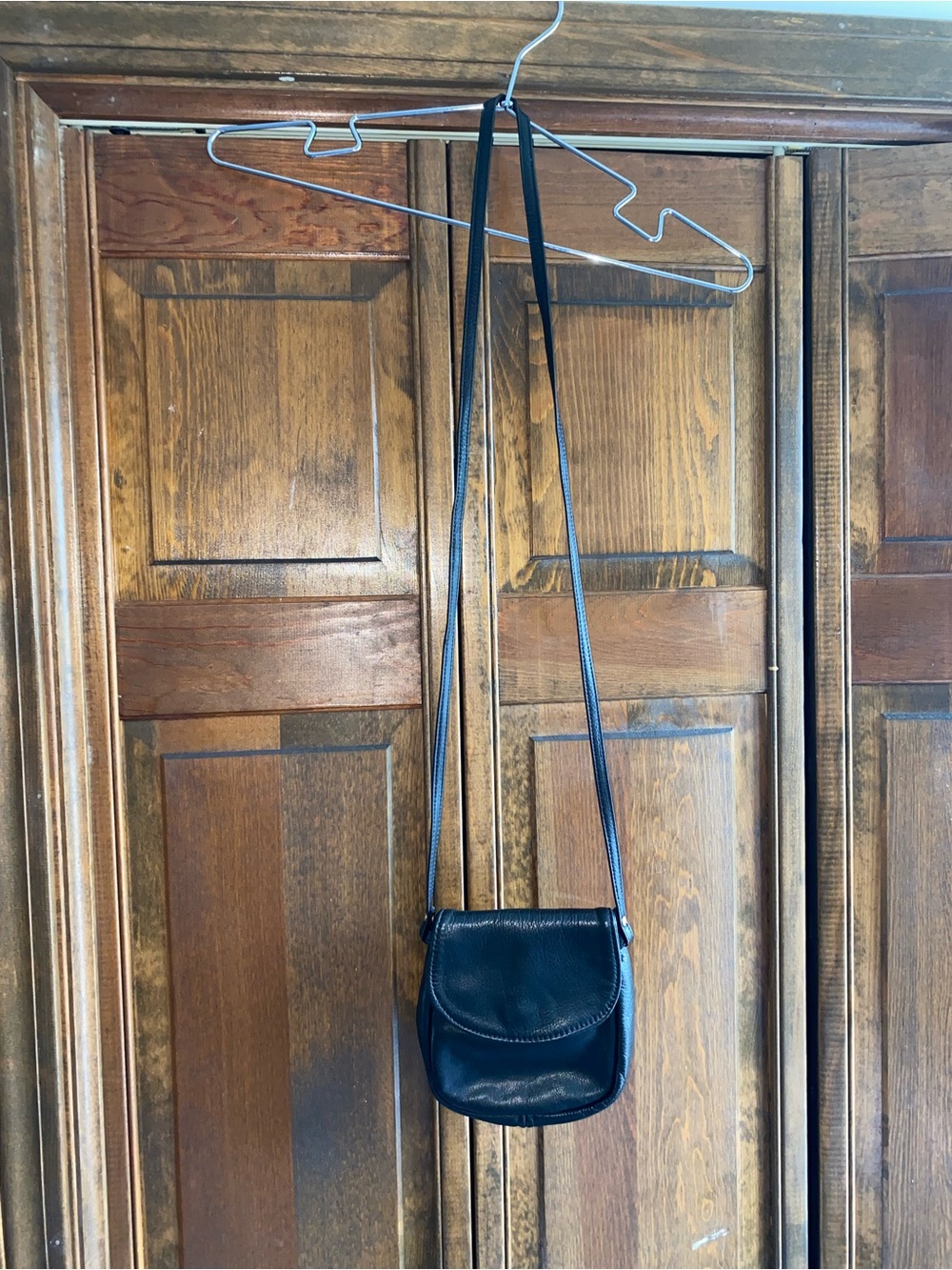 Overland Soft Black Leather Crossbody Bag